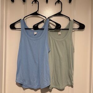 Old Navy Light Blue and Sage Tank Tops